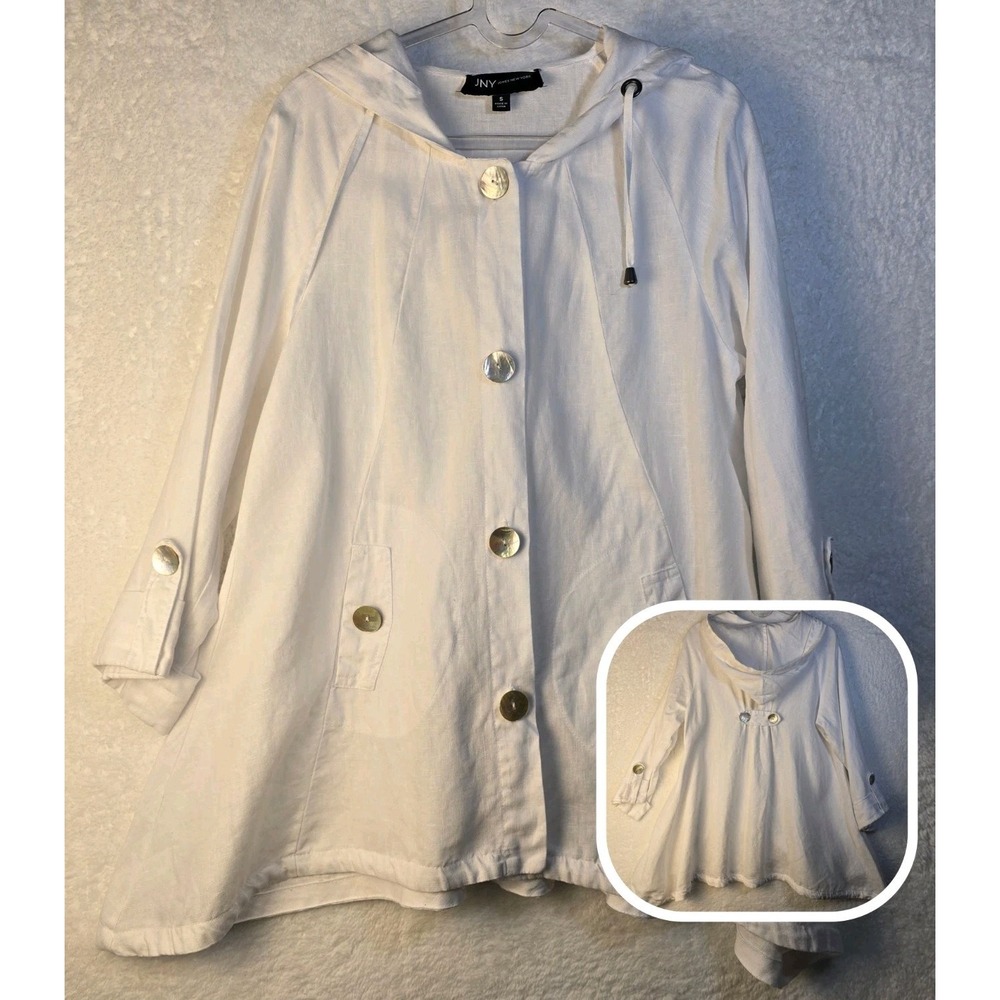 Jones‎ NY Linen Button Womens Jacket Shacket Indie Lightweight Boho Festival XS